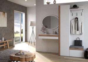 Модульная прихожая Нао (Сантан) Белый